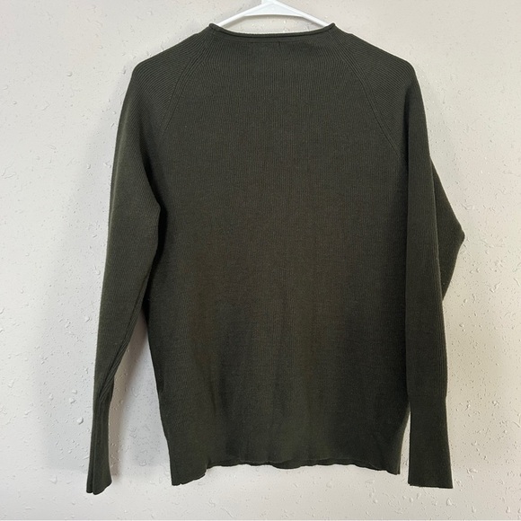 Indie & Co Green Ribbed Mockneck Sweater Casual XL Fall - Picture 4 of 6